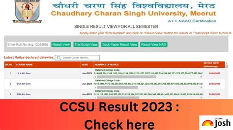 ccsu result 2023|ccsu llb result 2023.